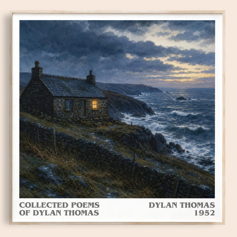 Collected Poems of Dylan Thomas literary book poster by Dylan Thomas – framed literary art print
