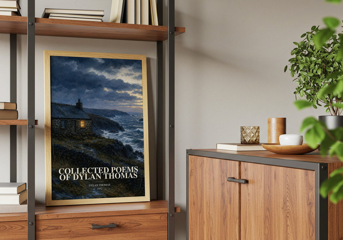 Collected Poems of Dylan Thomas book watercolour illustration paper finish options – matte satin gloss