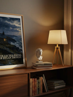 Collected Poems of Dylan Thomas watercolour print on bookshelf – Dylan Thomas fan gift