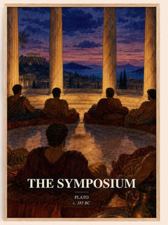The Symposium watercolour book poster by Plato – framed literary art print