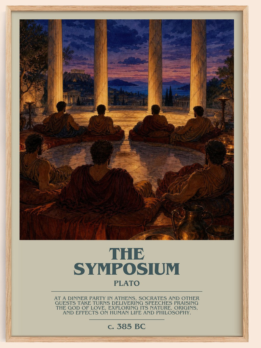 The Symposium bookish book poster by Plato – framed literary art print