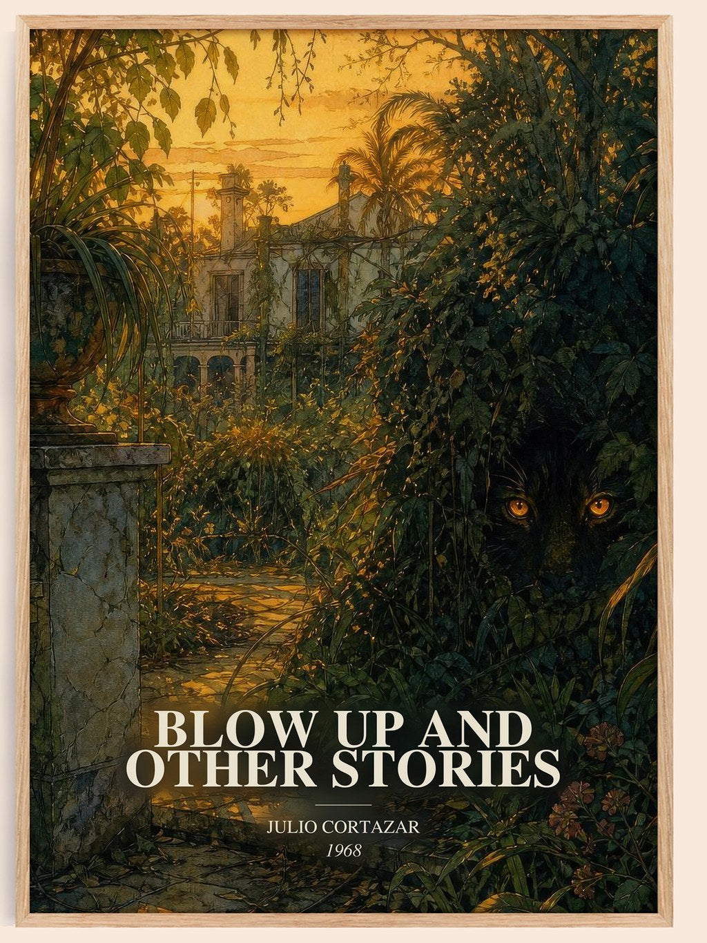 Blow Up And Other Stories watercolour book poster by Julio Cortazar – framed literary art print