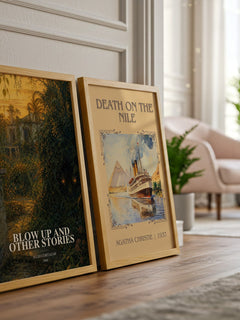 Blow Up And Other Stories watercolour print framed by window – literary home decor