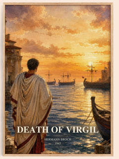 Death of Virgil watercolour book poster by Hermann Broch – framed literary art print