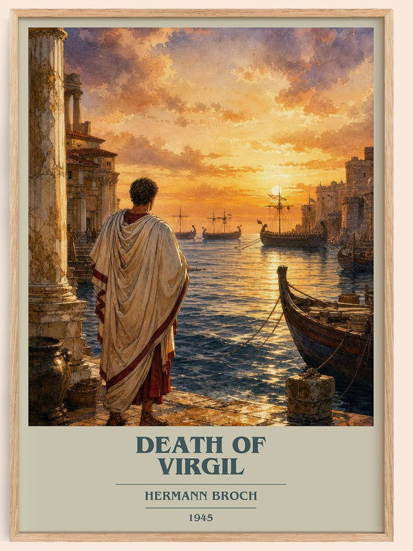 Death of Virgil book cover book poster by Hermann Broch – framed literary art print