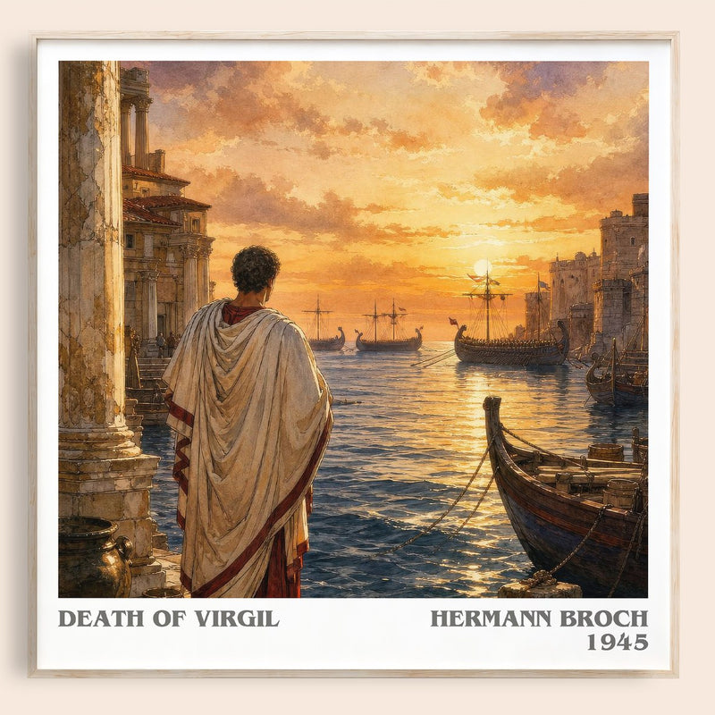 Death of Virgil literary book poster by Hermann Broch – framed literary art print
