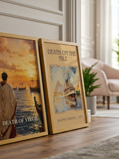Death of Virgil watercolour print framed by window – literary home decor