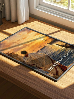 Death of Virgil watercolour book poster framed on wall – literary fiction wall art