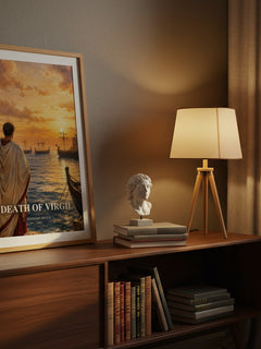 Death of Virgil watercolour print on bookshelf – Hermann Broch fan gift