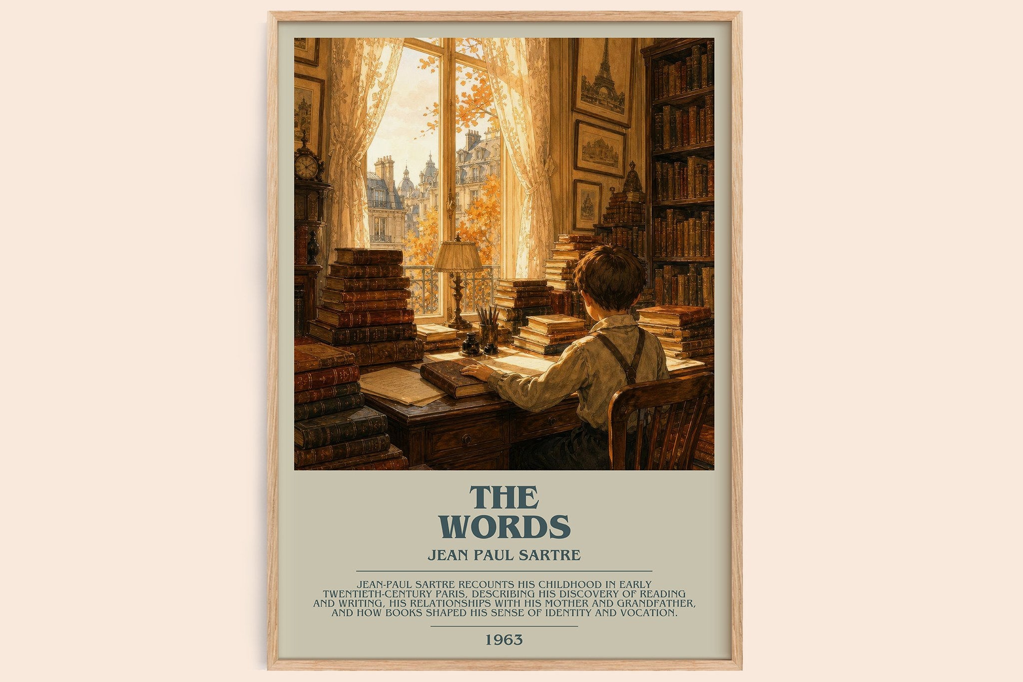 The Words Bookish Wall Art by Jean Paul Sartre