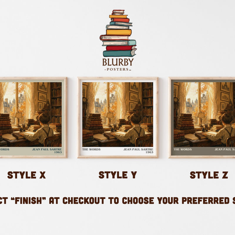 The Words literary print in frame leaning in hallway – memoir wall art