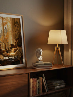 The Words watercolour print on bookshelf – Jean Paul Sartre fan gift
