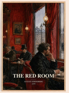 The Red Room watercolour book poster by August Strindberg – framed literary art print