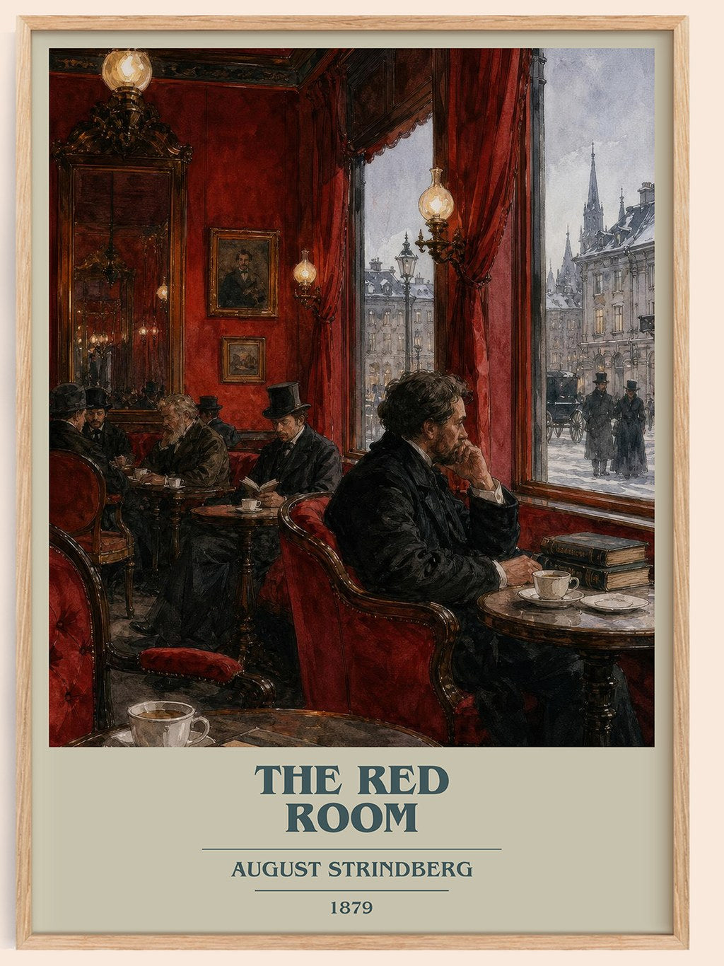 The Red Room book cover book poster by August Strindberg – framed literary art print