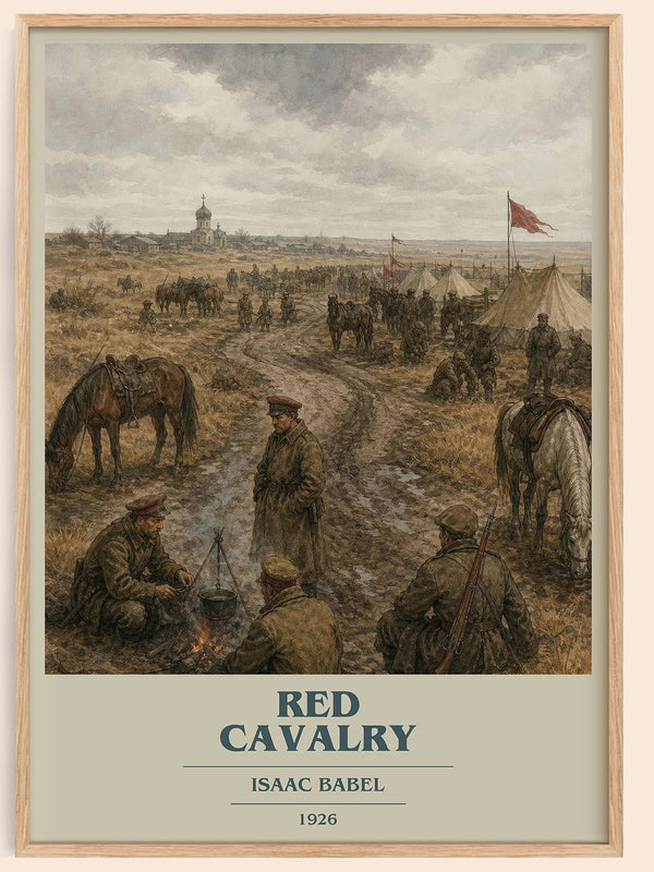 Red Cavalry book cover book poster by Isaac Babel – framed literary art print