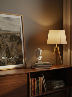 Red Cavalry watercolour print on bookshelf – Isaac Babel fan gift