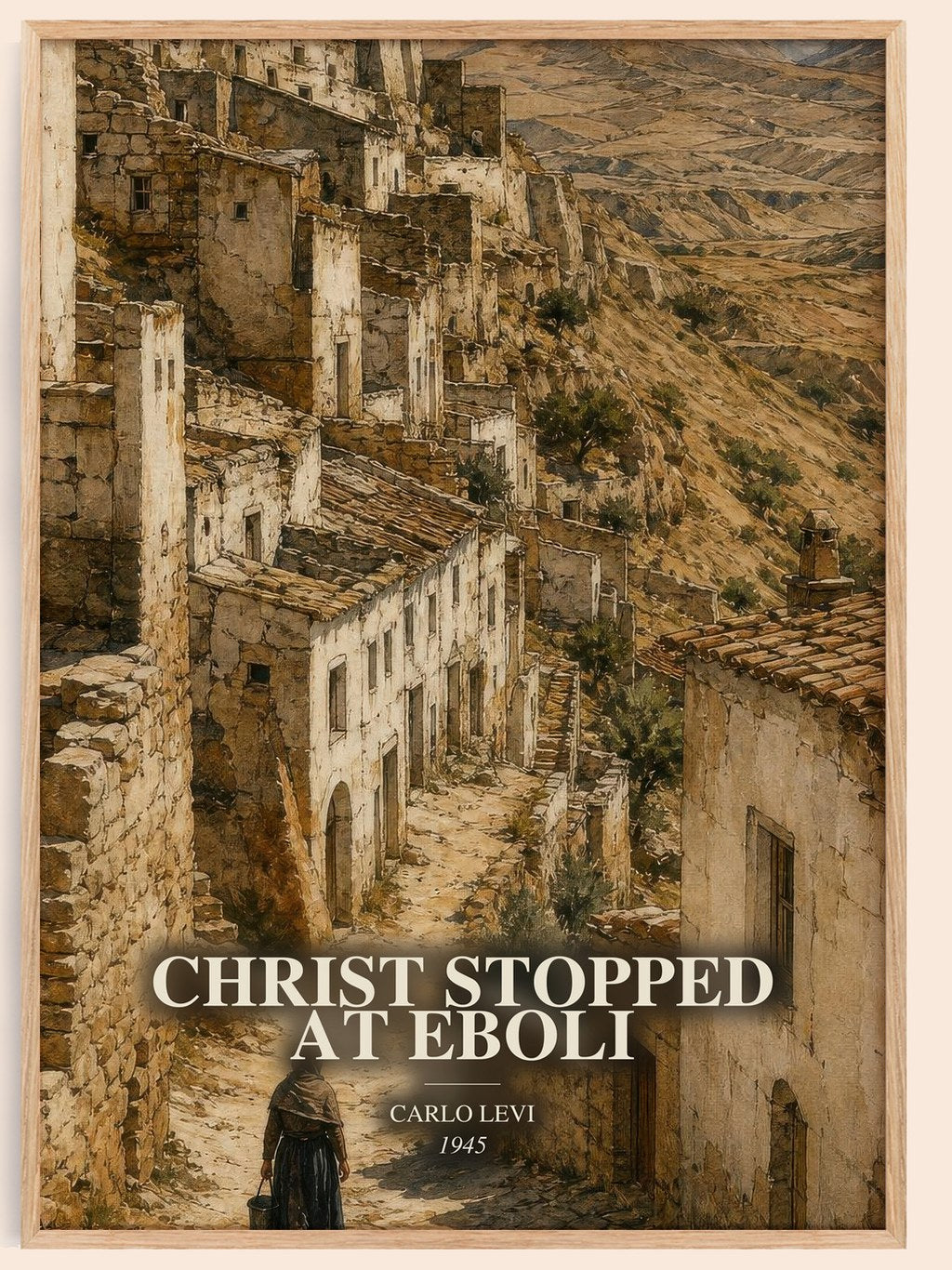 Christ Stopped at Eboli watercolour book poster by Carlo Levi – framed literary art print