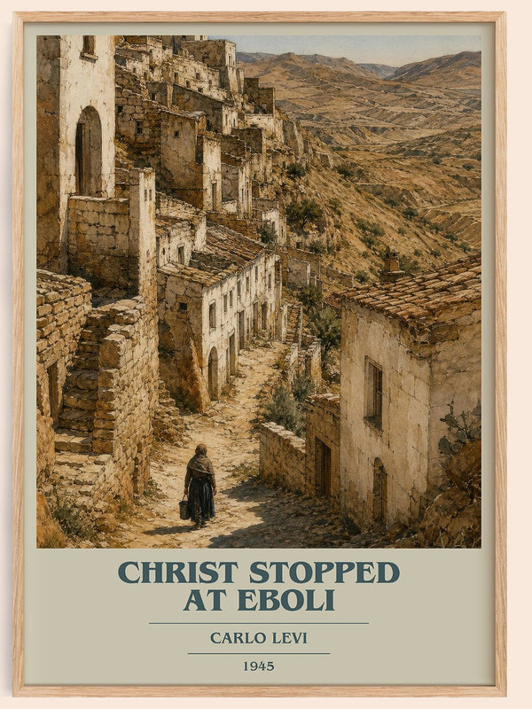 Christ Stopped at Eboli book cover book poster by Carlo Levi – framed literary art print