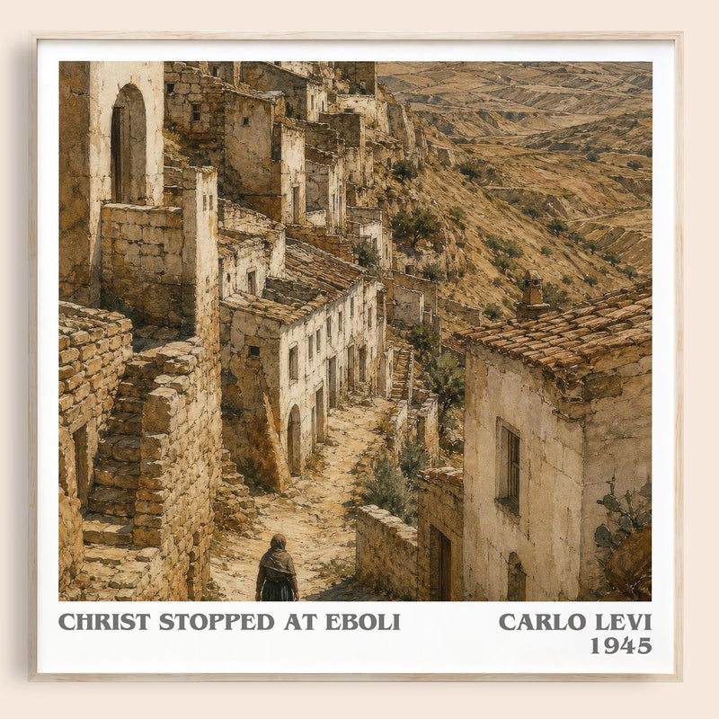 Christ Stopped at Eboli literary book poster by Carlo Levi – framed literary art print