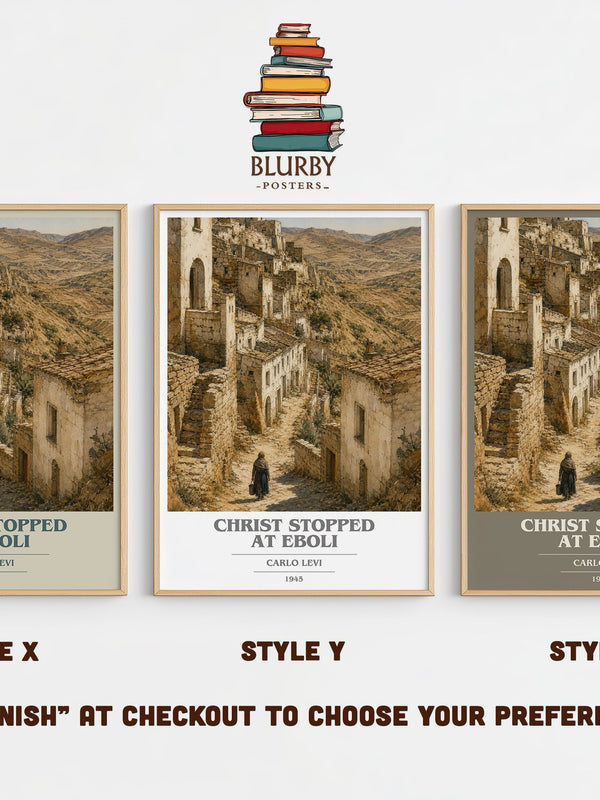 Christ Stopped at Eboli book cover print in frame leaning in hallway – memoir wall art