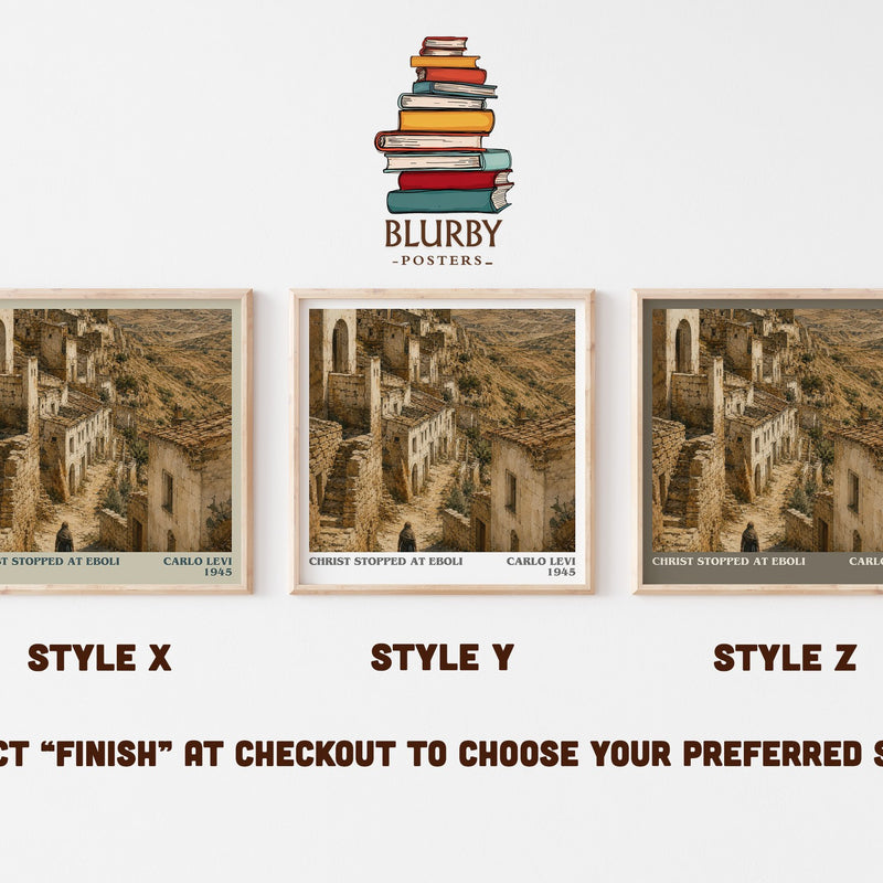 Christ Stopped at Eboli literary print in frame leaning in hallway – memoir wall art