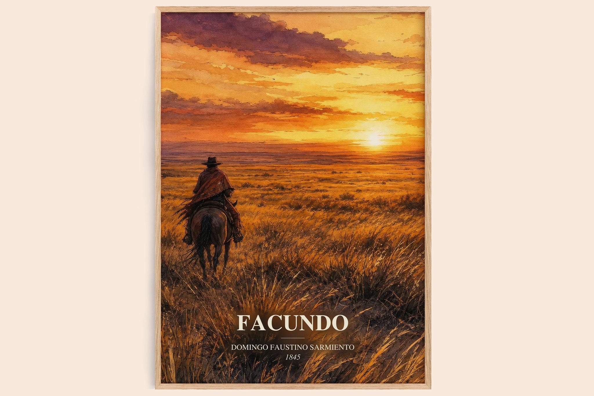 Facundo Book Watercolour Illustration by Domingo Faustino Sarmiento