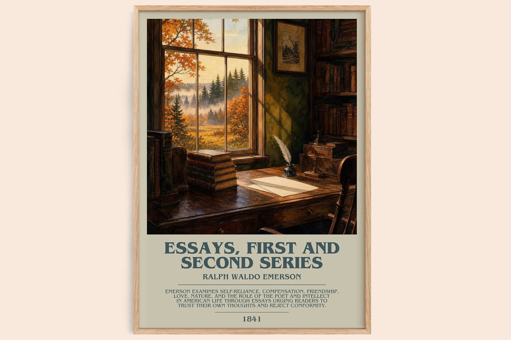 Essays, First And Second Series Bookish Wall Art by R. Emerson