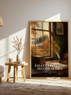 Essays, First And Second Series watercolour print in frame leaning in hallway – philosophy wall art