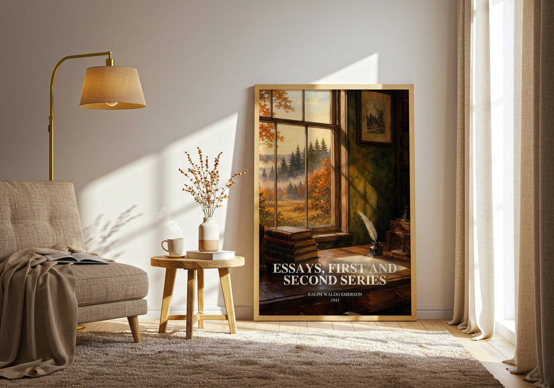 Essays, First And Second Series watercolour print in frame leaning in hallway – philosophy wall art