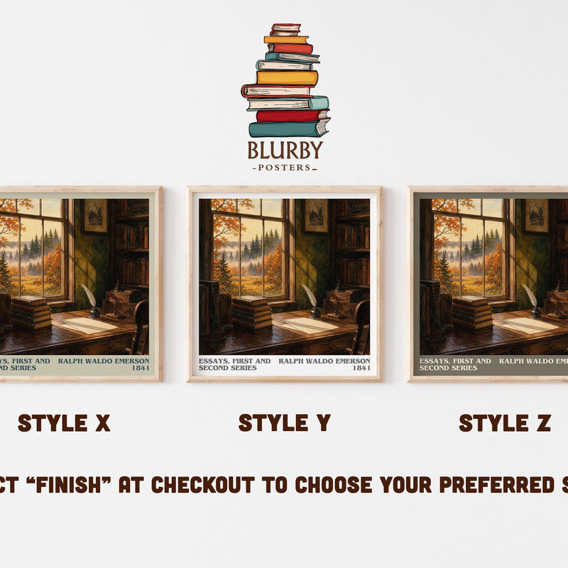 Essays, First And Second Series literary print in frame leaning in hallway – philosophy wall art