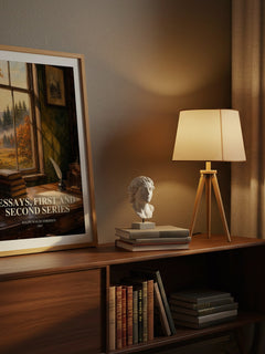 Essays, First And Second Series watercolour print on bookshelf – Ralph Waldo Emerson fan gift