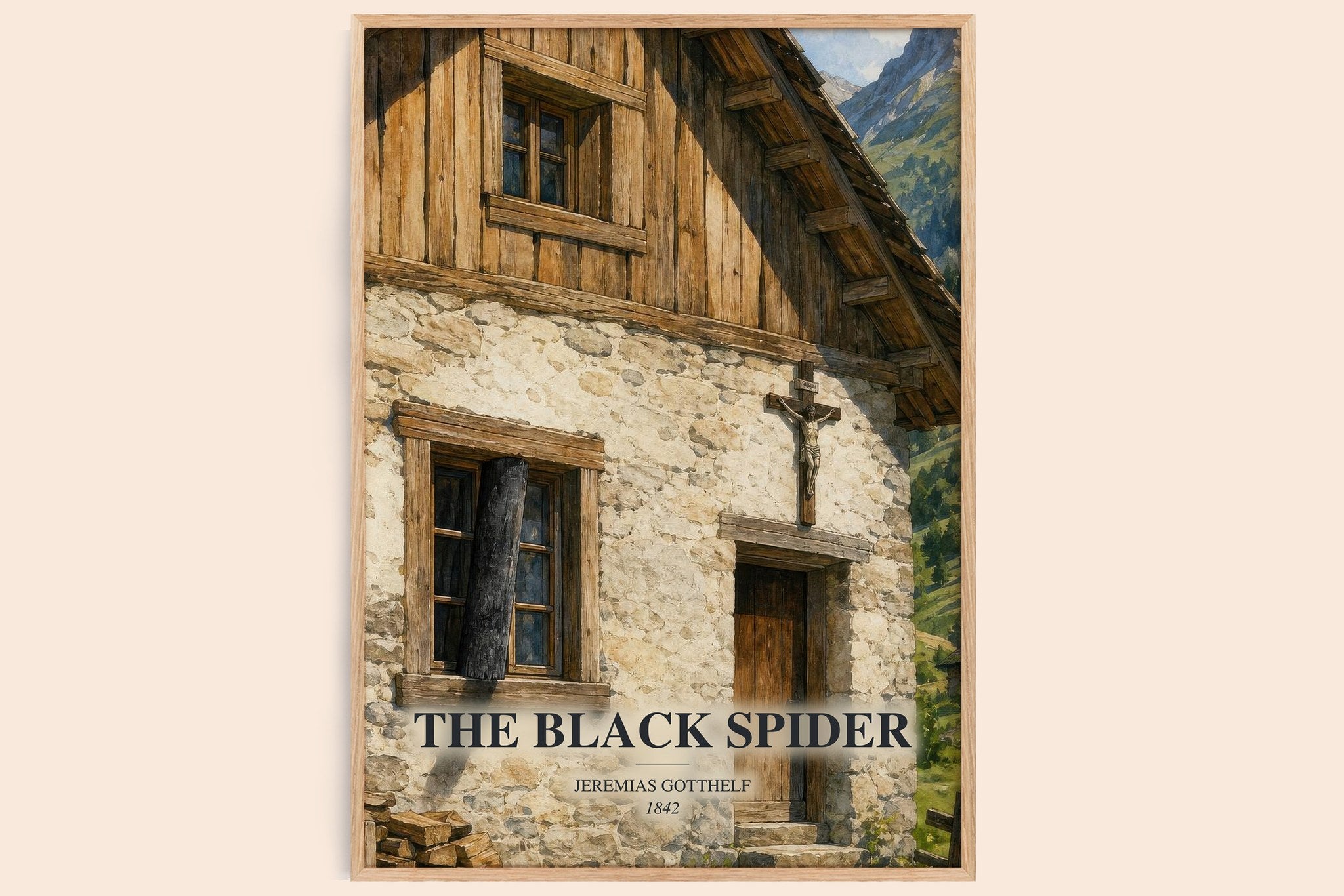 The Black Spider Book Watercolour Illustration by Jeremias Gotthelf