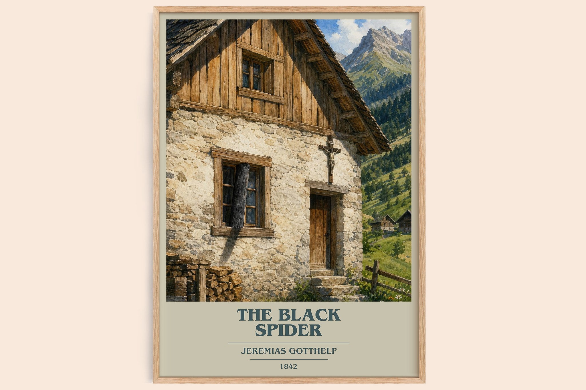 The Black Spider Book Cover Poster by Jeremias Gotthelf