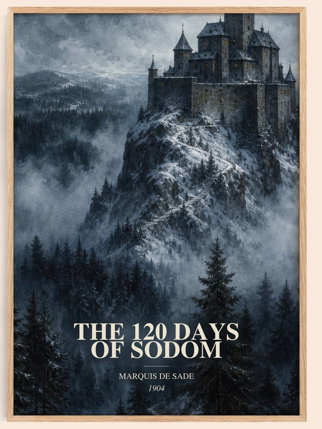 The 120 Days of Sodom watercolour book poster by Marquis de Sade – framed literary art print