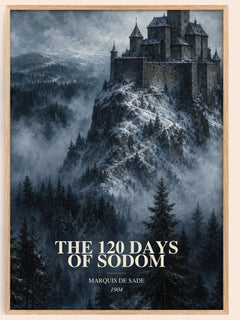 The 120 Days of Sodom watercolour book poster by Marquis de Sade – framed literary art print