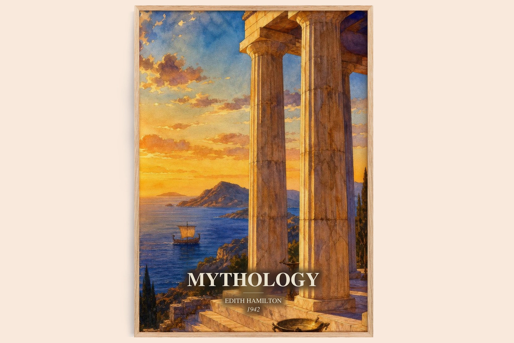 Mythology Book Watercolour Illustration by Edith Hamilton