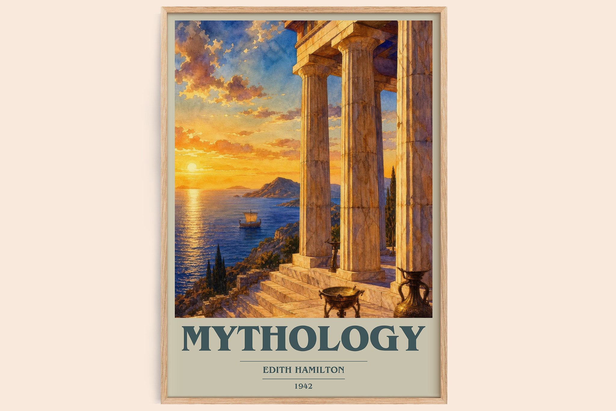 Mythology Book Cover Poster by Edith Hamilton