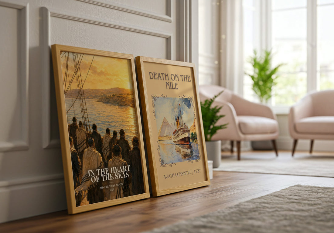 In The Heart Of The Seas watercolour print framed by window – literary home decor