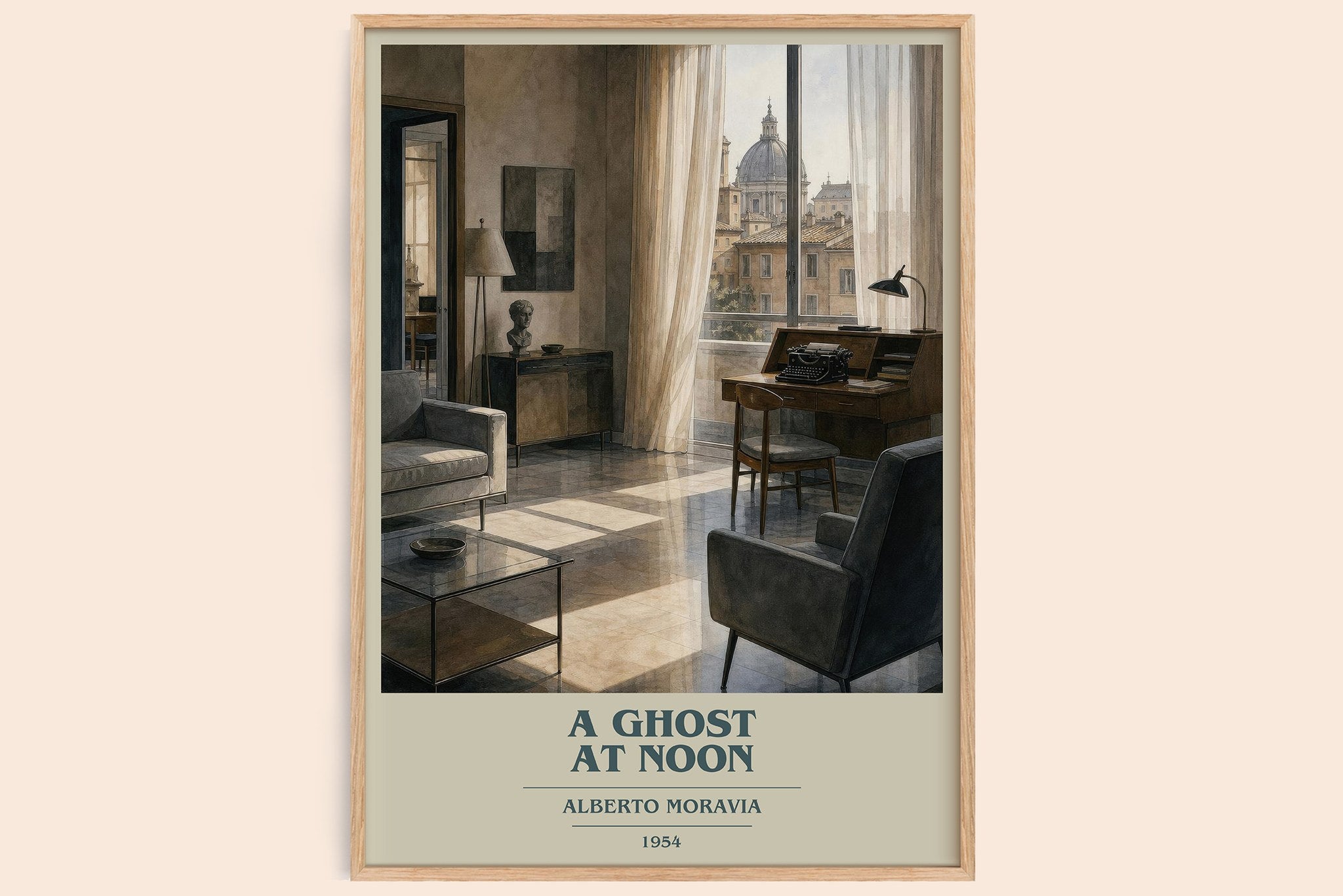 A Ghost at Noon Book Cover Poster by Alberto Moravia