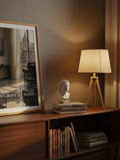 A Ghost at Noon watercolour print on bookshelf – Alberto Moravia fan gift