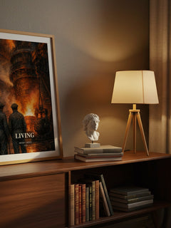 Living watercolour print on bookshelf – Henry Green fan gift