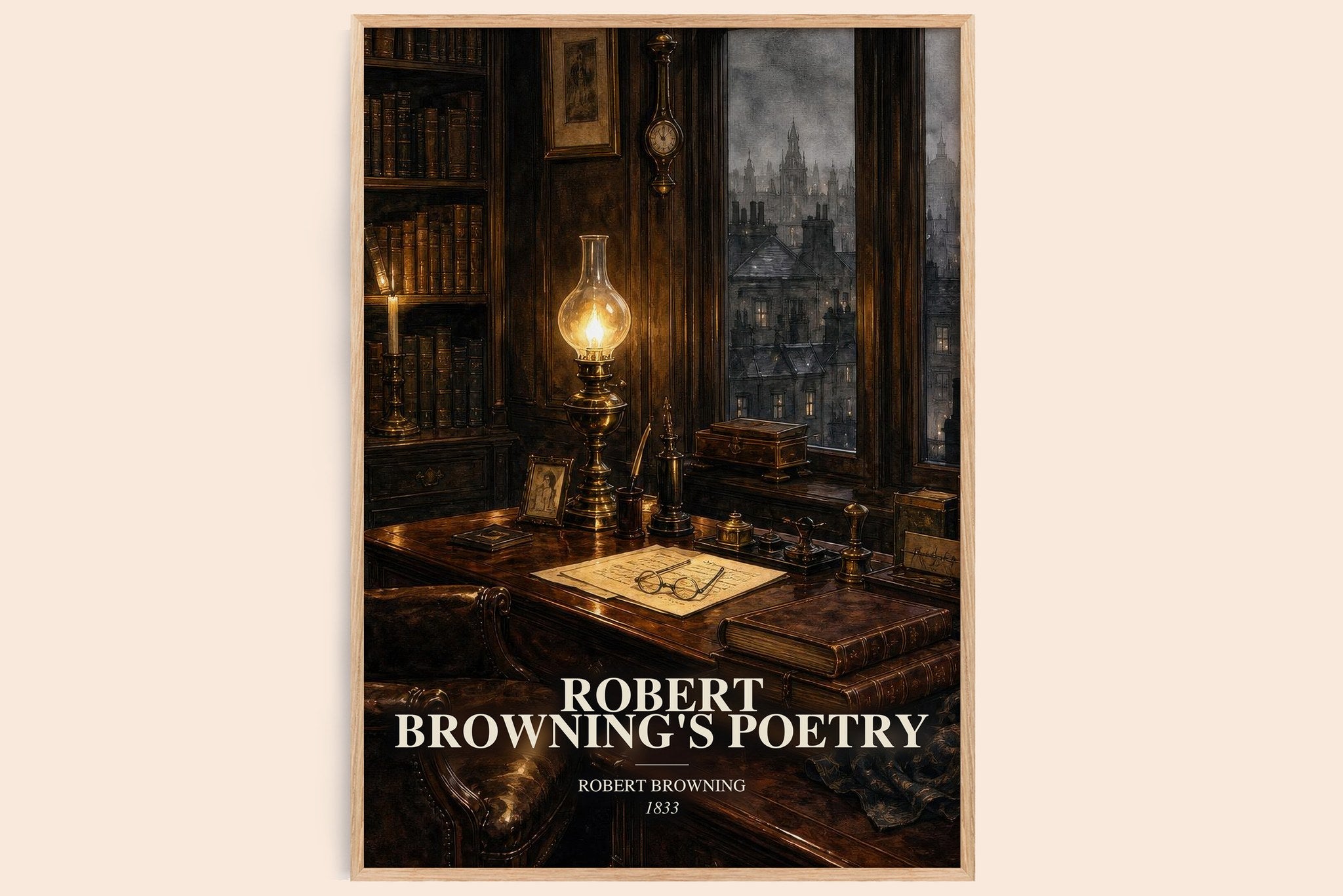Robert Browning's Poetry Book Watercolour Illustration by R. Browning