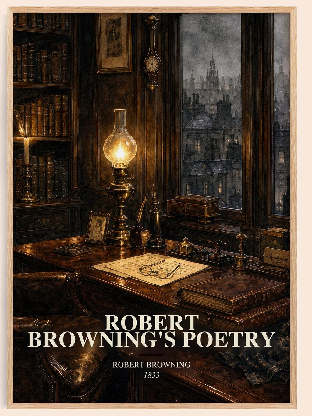 Robert Browning's Poetry watercolour book poster by Robert Browning – framed literary art print