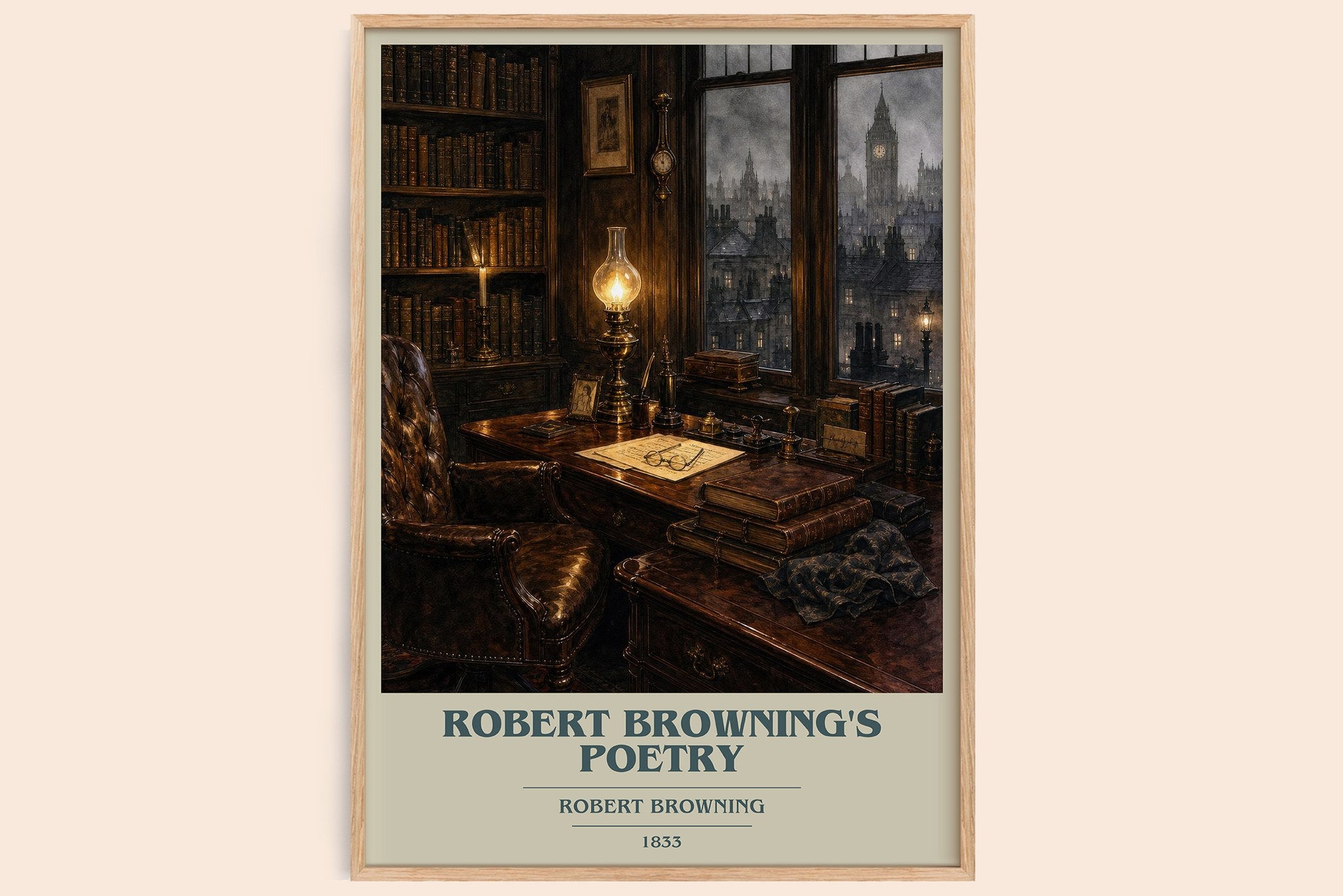 Robert Browning's Poetry Book Cover Poster by Robert Browning