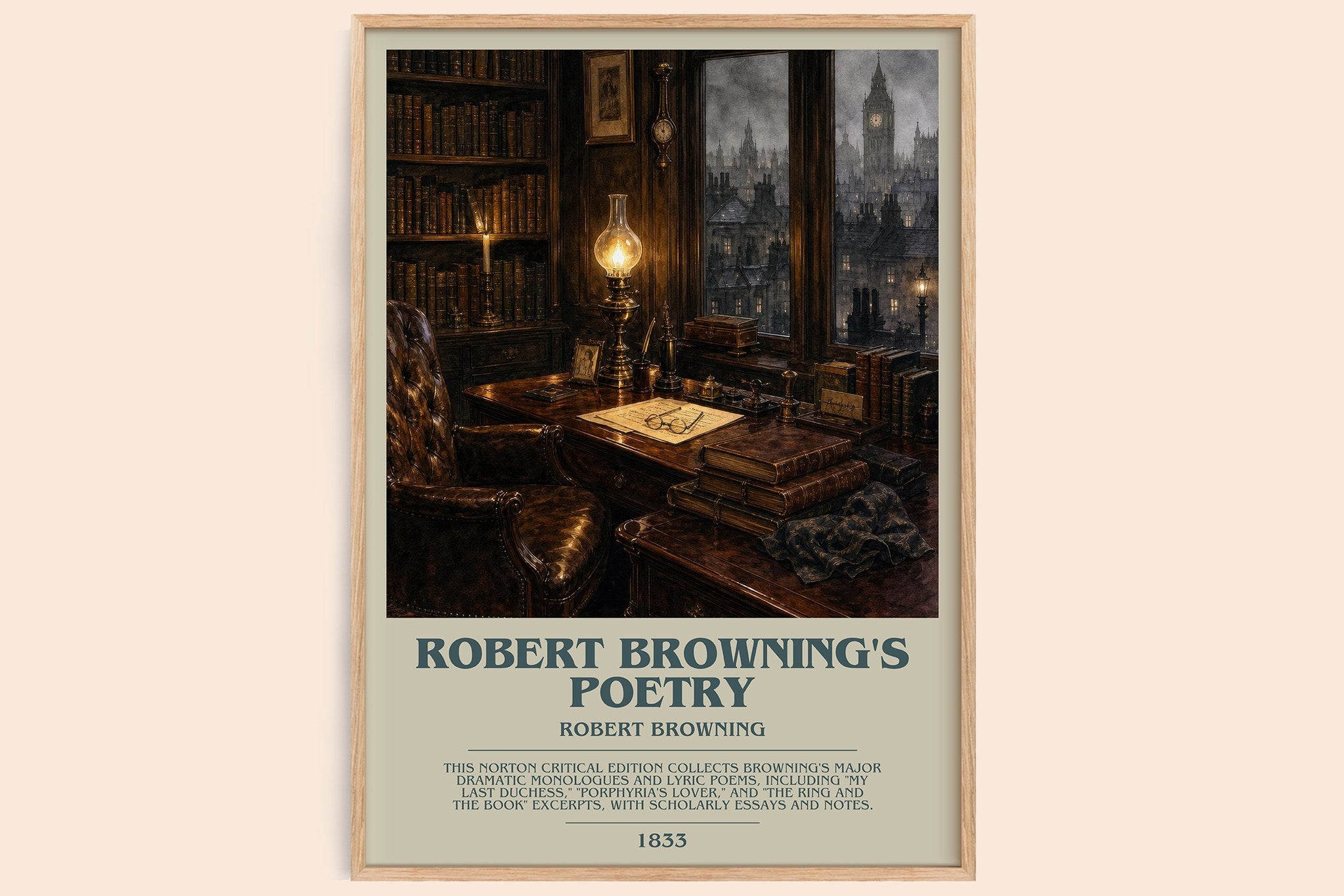 Robert Browning's Poetry Bookish Wall Art by Robert Browning
