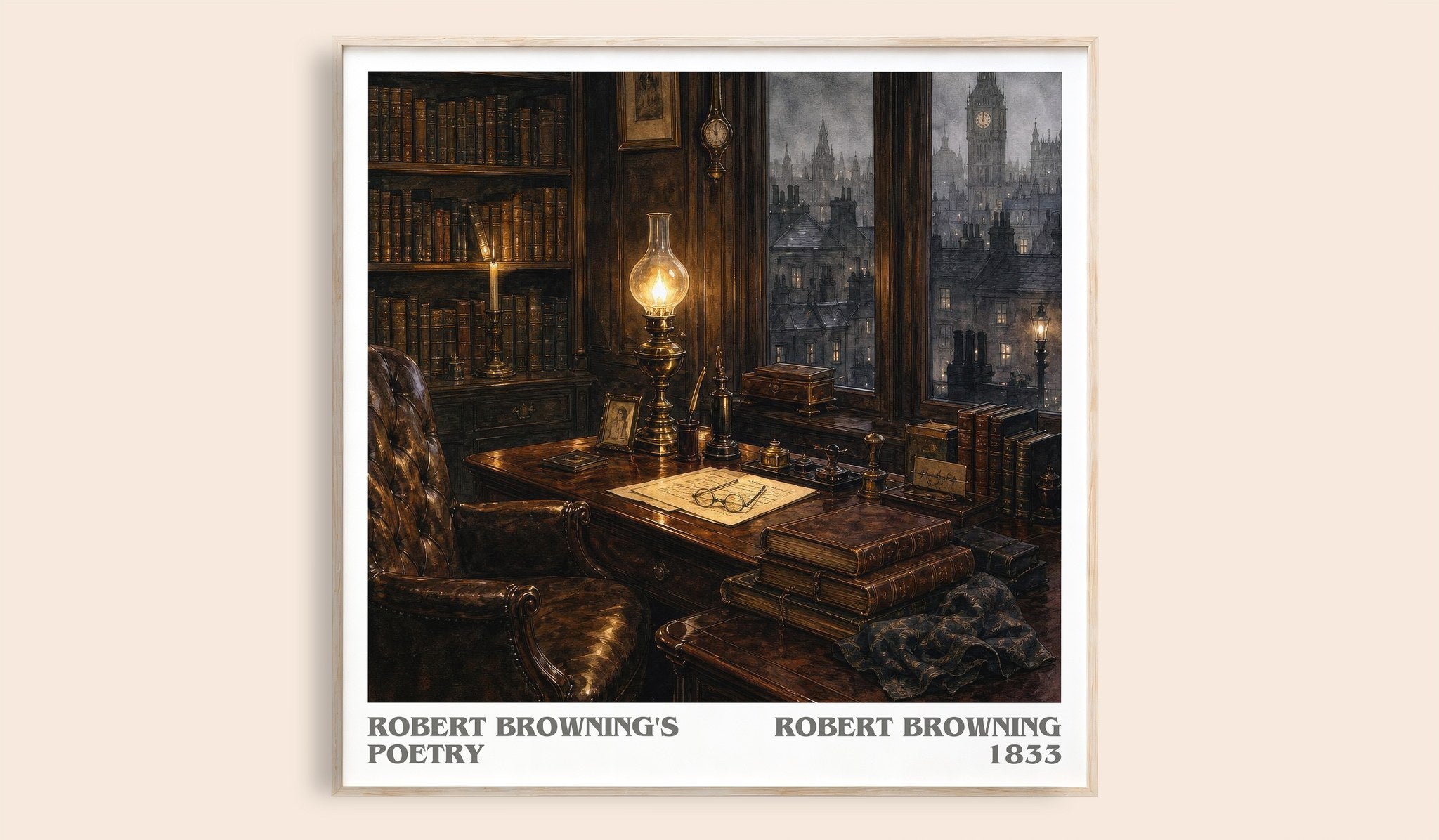 Robert Browning's Poetry Literary Art Print by Robert Browning