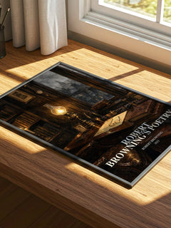 Robert Browning's Poetry watercolour book poster framed on wall – poetry wall art