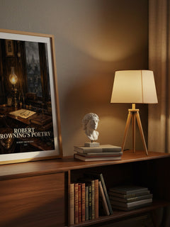 Robert Browning's Poetry watercolour print on bookshelf – Robert Browning fan gift