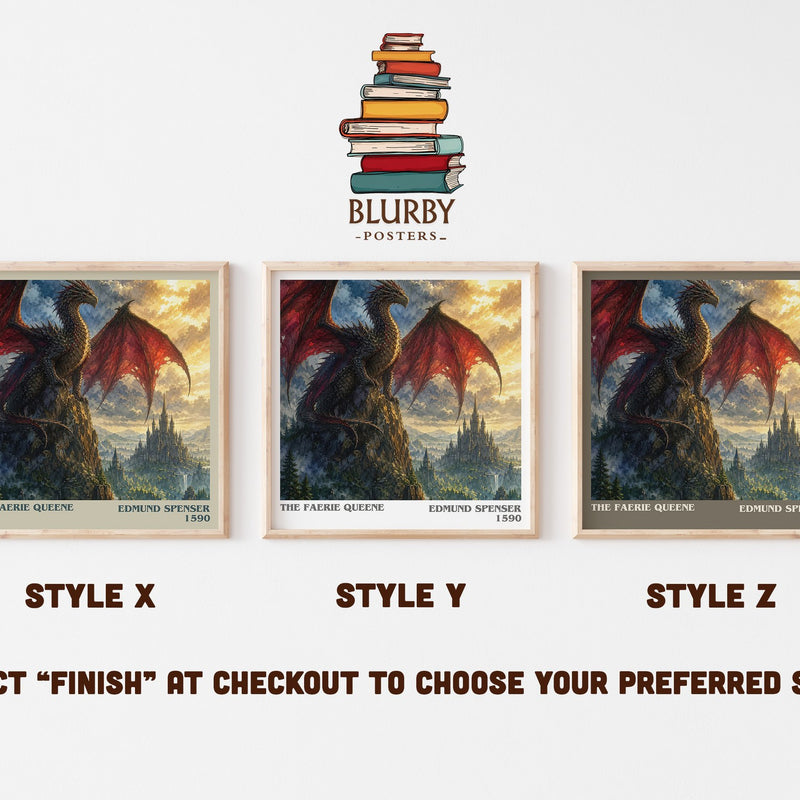 The Faerie Queene literary print in frame leaning in hallway – poetry wall art