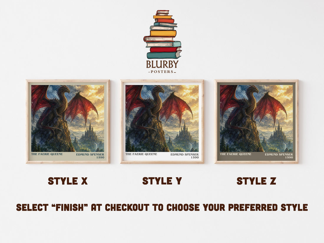 The Faerie Queene literary print in frame leaning in hallway – poetry wall art (mockup)